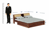 Rubikk Solid Sheesham Wood Bed With Two Drawers (Queen Size, Natural Finish)